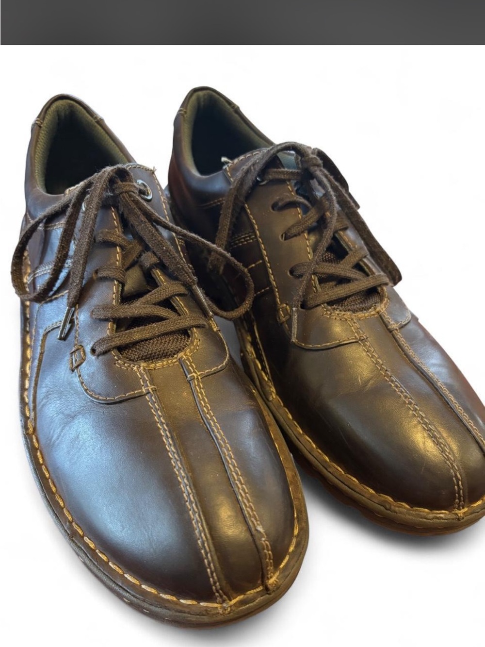 Clarks Men's Dark Brown Leather Lace-Up Oxfords size 10 M